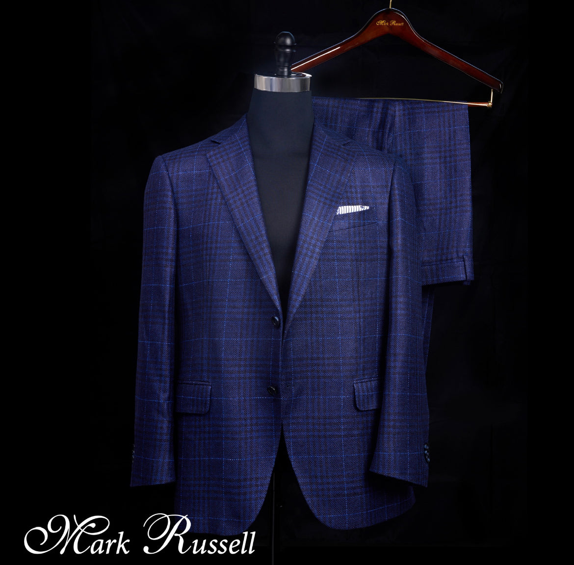 Navy Windowpane Silk Linen Blend Suit – Mark Russell Custom Clothing
