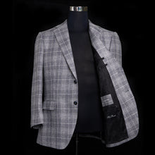 Load image into Gallery viewer, Gray Windowpane Silk Linen Suit
