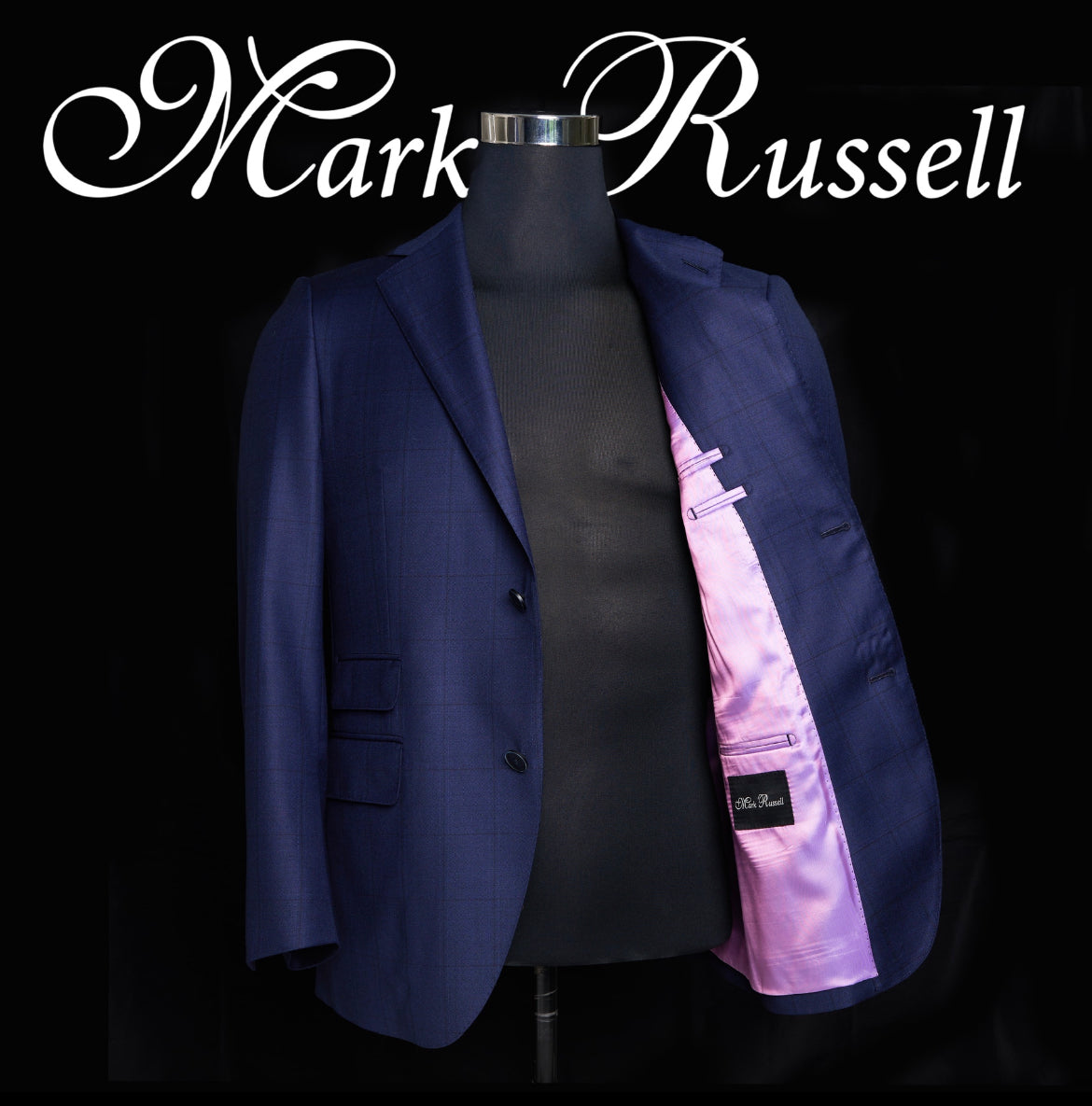 Navy Windowpane Suit – Mark Russell Custom Clothing