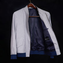 Load image into Gallery viewer, Seersucker Bomber Jacket
