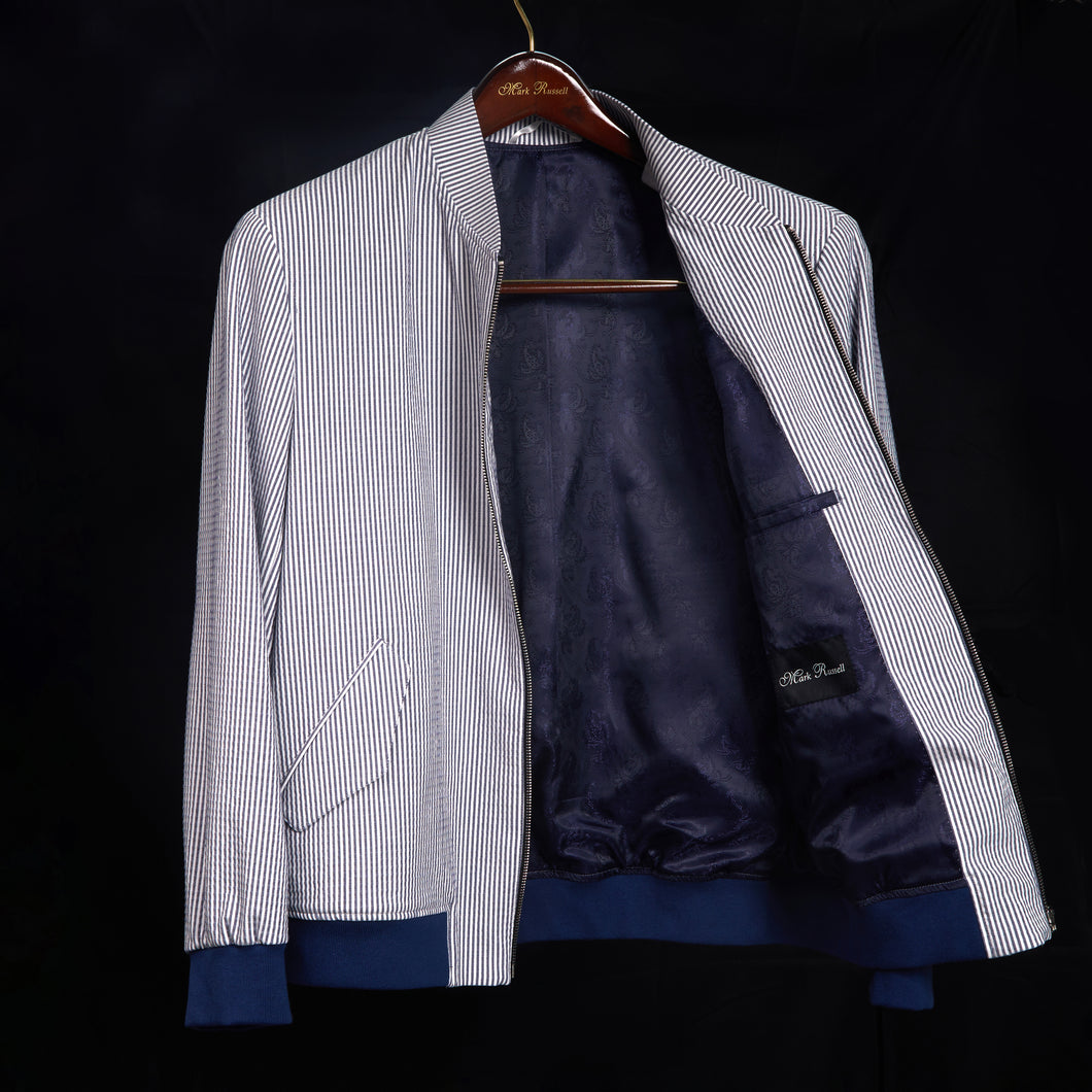 Seersucker Bomber Jacket