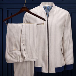 Pinstripe Bomber Suit