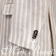 Load image into Gallery viewer, Striped Tan and White Linen Suit
