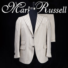 Load image into Gallery viewer, Striped Tan and White Linen Suit
